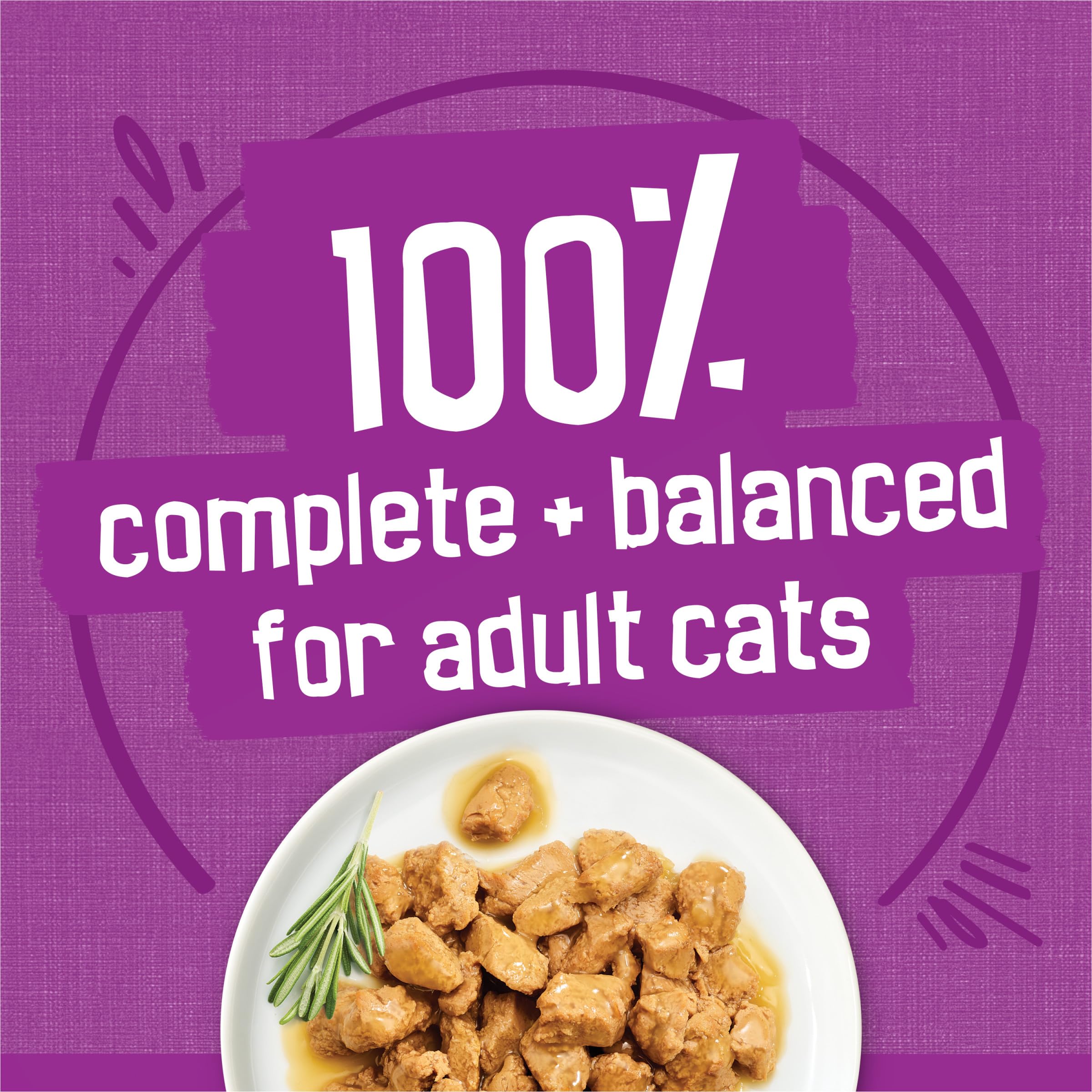 Friskies Purina lata abierta servida en plato para preparación rápida