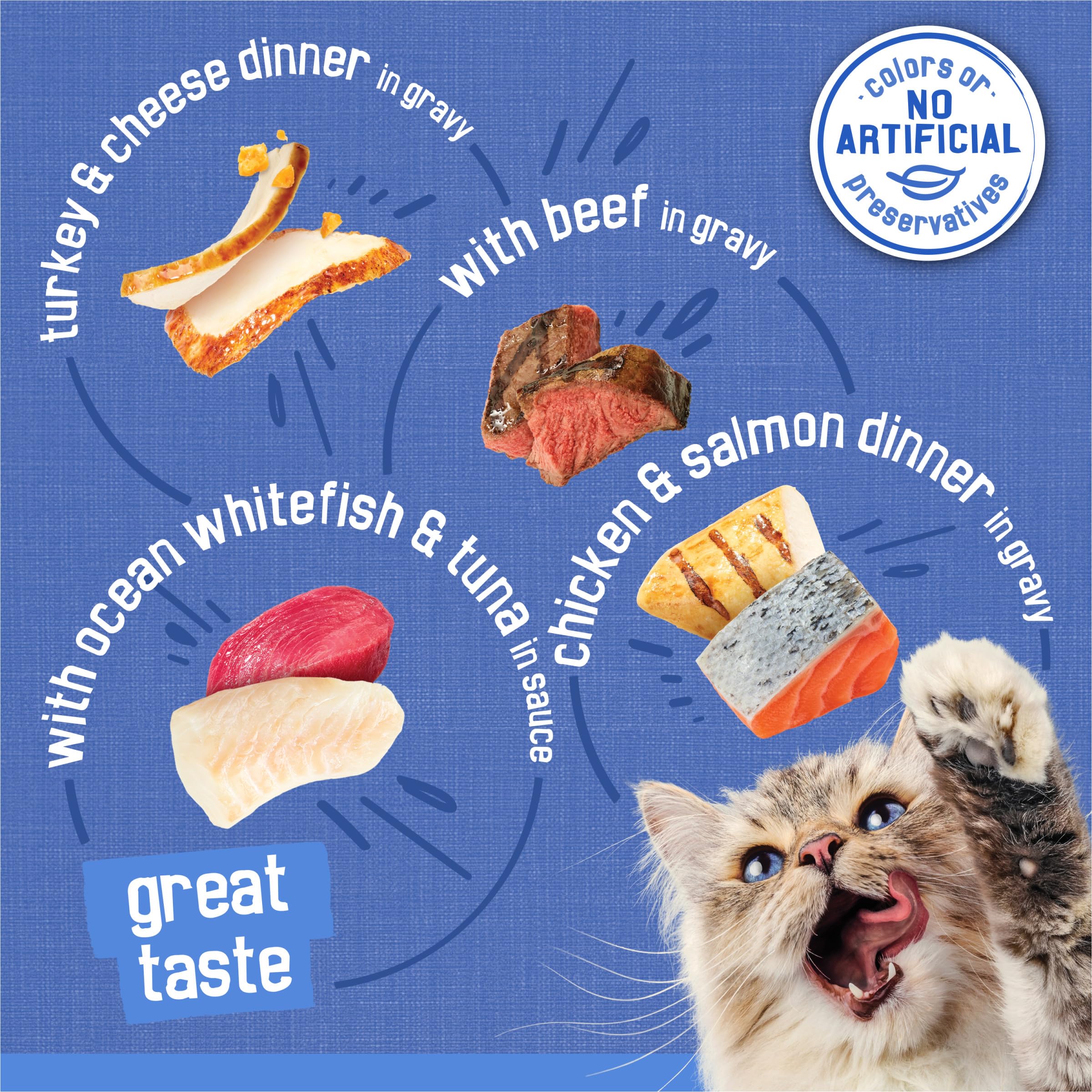 Friskies Purina lata abierta mostrando la porción lista para servir