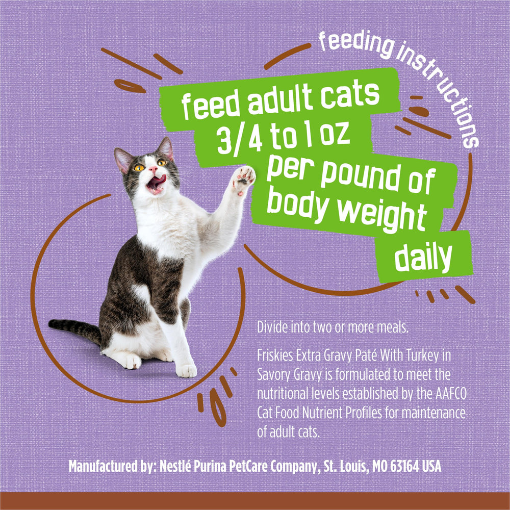 Friskies 5.5 oz can beside common household item for scale, easy single-serve size