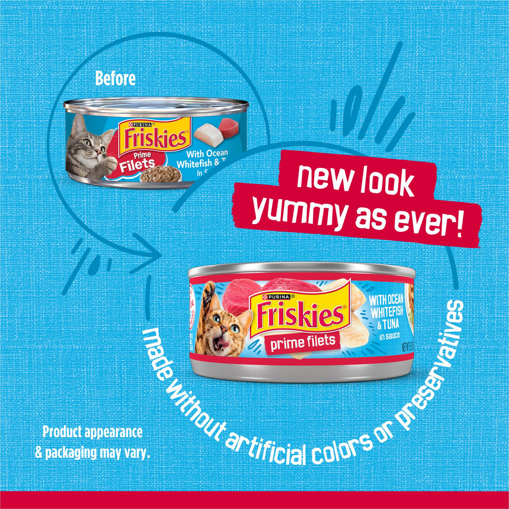 Friskies primer plano de trozos húmedos resaltando textura apetecible