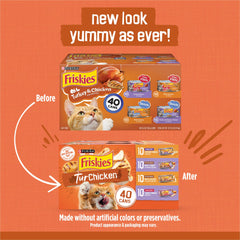 Friskies primer plano de trozos y salsa para apreciar textura y jugosidad
