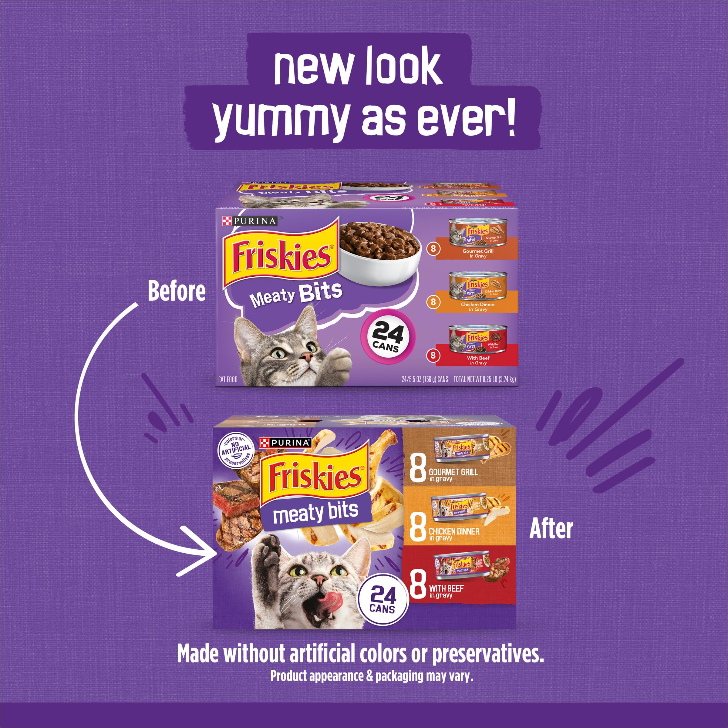 Friskies primeros planos de trozos tiernos que aumentan aceptación