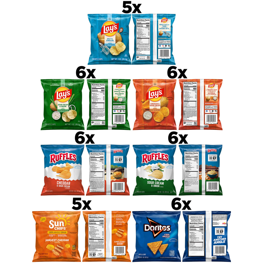 Frito-Lay detalle de bolsas individuales, fácil transporte y porcionado
