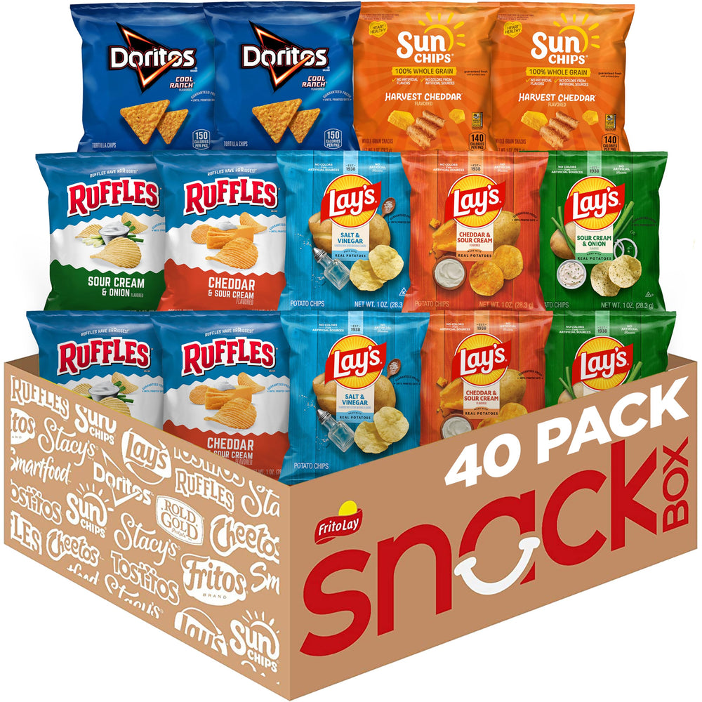 Frito-Lay frente del empaque mostrando 40 bolsas, conveniencia para compartir