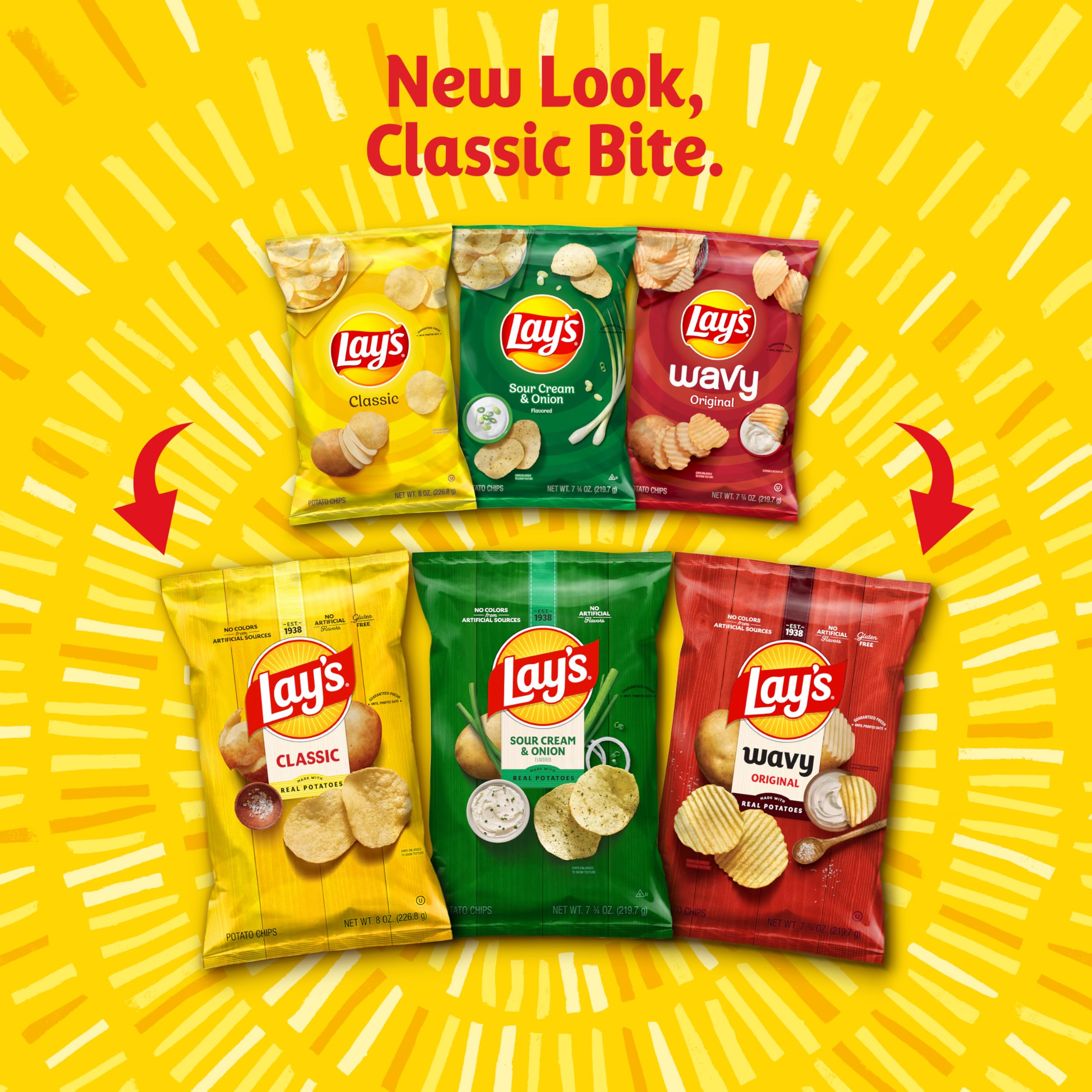 Frito-Lay variedad de sabores desplegados ofreciendo opciones para todos
