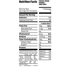 Fritos detalle de etiqueta con ingredientes simples y claridad para consumidores