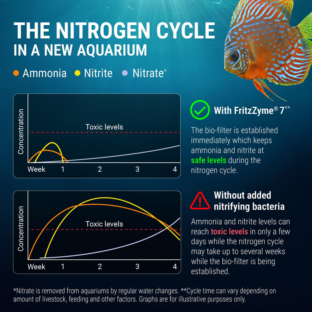 Fritz Aquatics botella junto a regla para comparar tamaño y capacidad de 32 oz