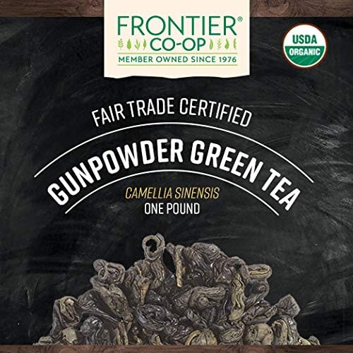 Frontier Co-op hojas enrolladas de gunpowder en primer plano, textura intensa
