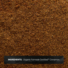 detalle de la textura del polvo de Frontier Co-op canela Ceilán con aroma visible