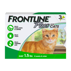 Frontline mostrando el frente del empaque y protección mensual confiable