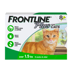 frontline pack frontal mostrando 8 pipetas y protección mensual