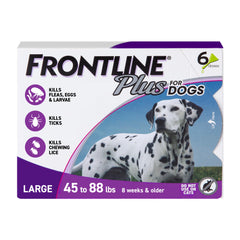 Frontline envase frontal mostrando 6 dosis y uso mensual, protección clara