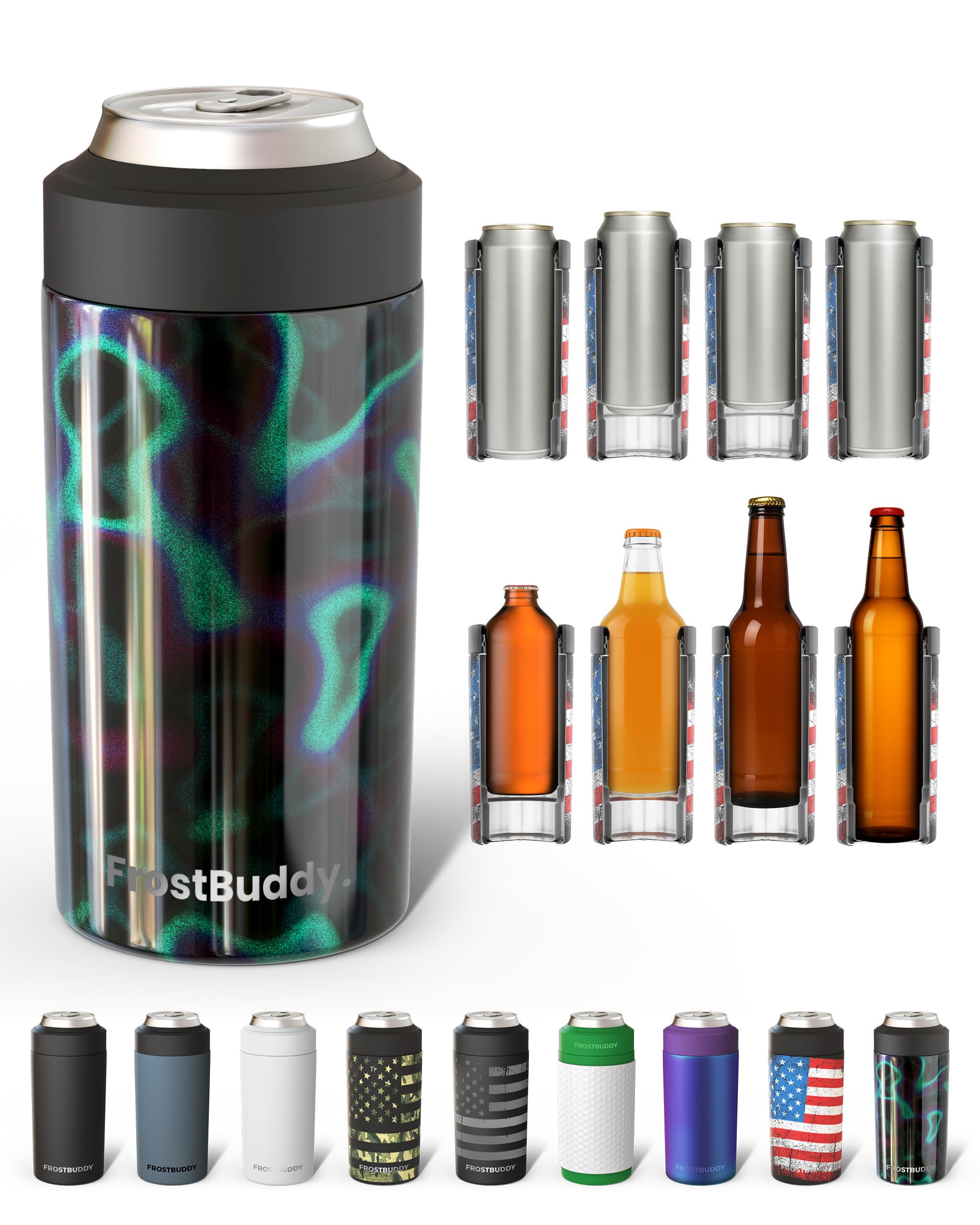 Frost Buddy vista frontal mostrando ajuste universal y diseño elegante