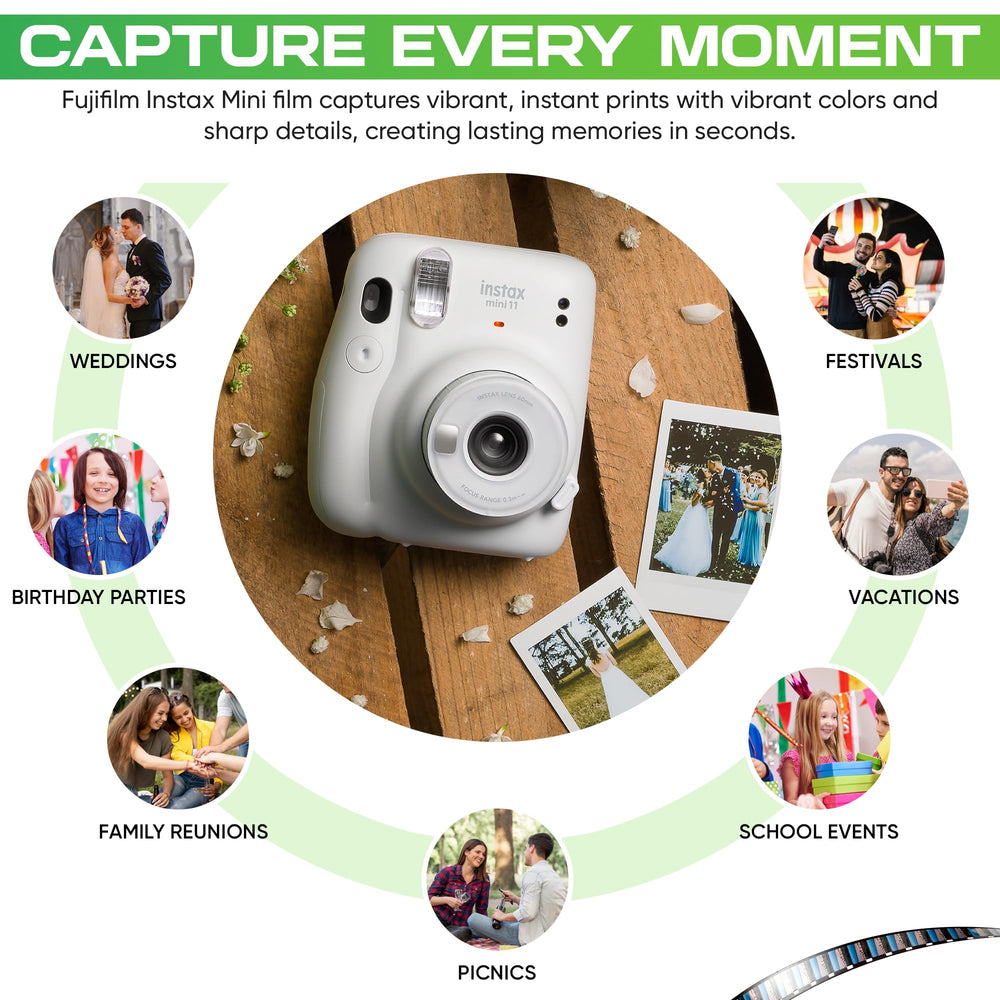 Fujifilm foto saliendo de la cámara Instax Mini, revelado instantáneo visible
