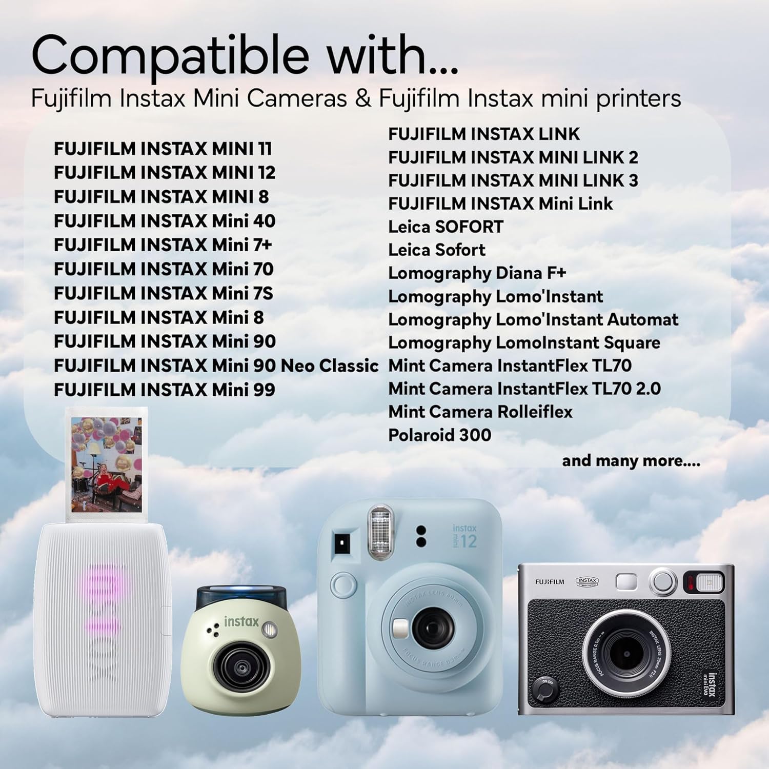 Fujifilm hojas de película colocadas dentro de una cámara Instax Mini, carga fácil y segura