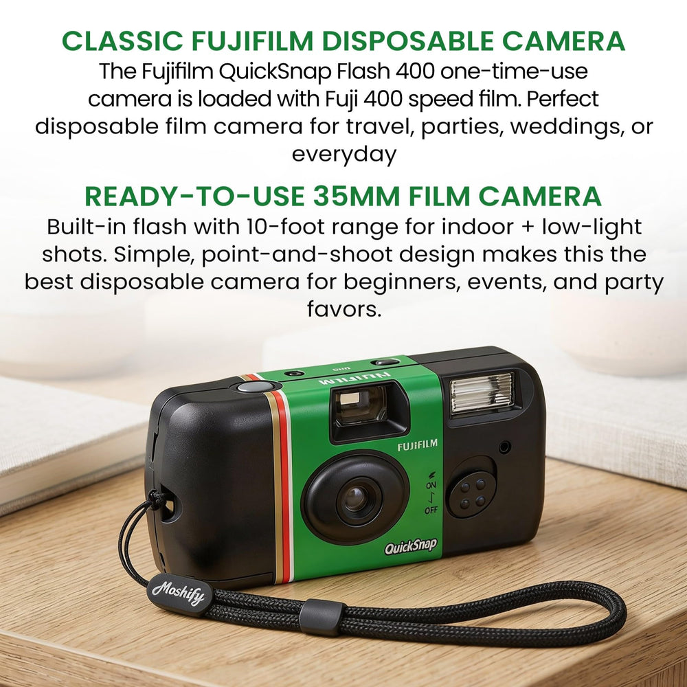 Fujifilm QuickSnap detalle del flash integrado para fotos claras en interiores