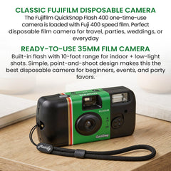 Fujifilm QuickSnap detalle del flash integrado para fotos claras en interiores