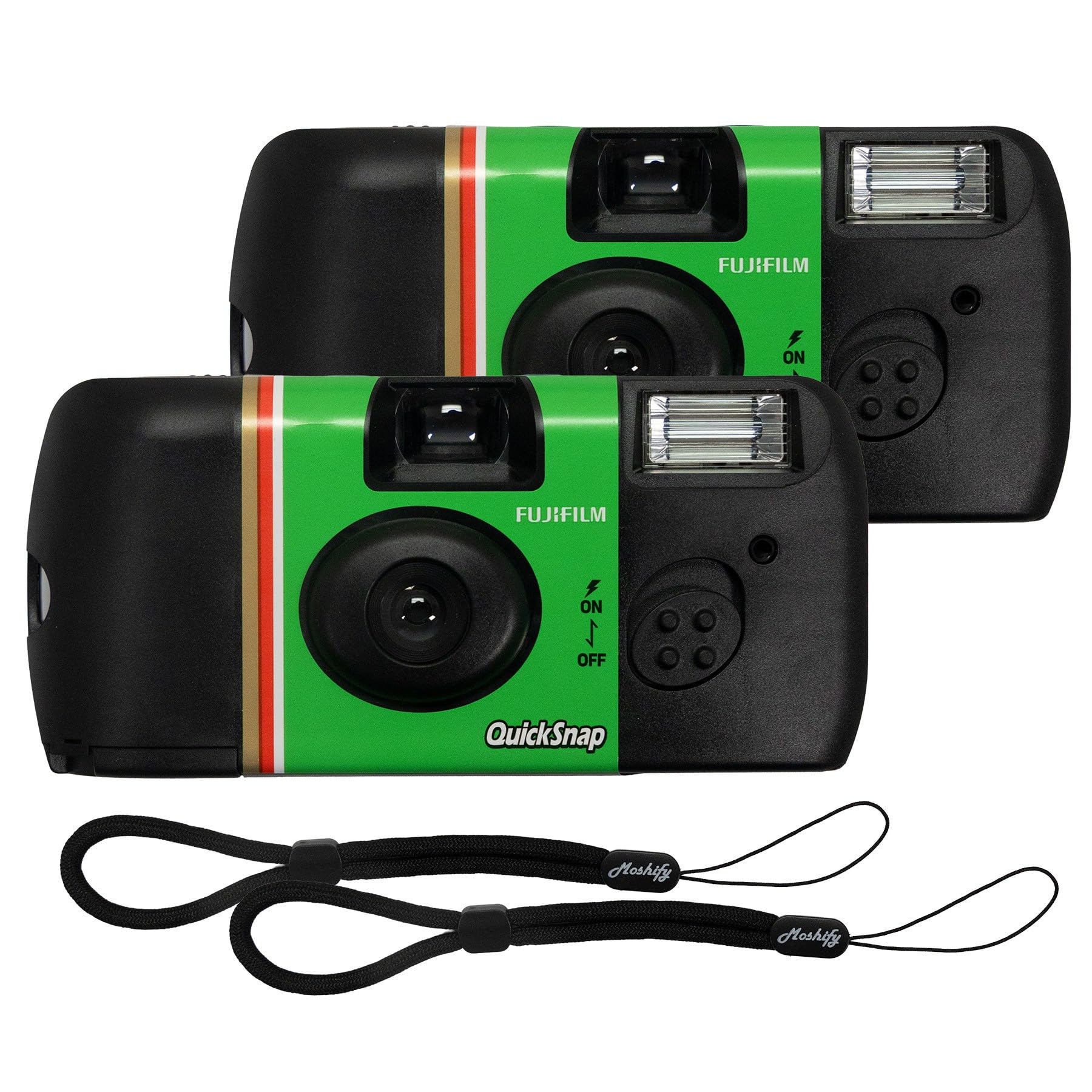 Fujifilm QuickSnap vista frontal mostrando cuerpo compacto y portabilidad