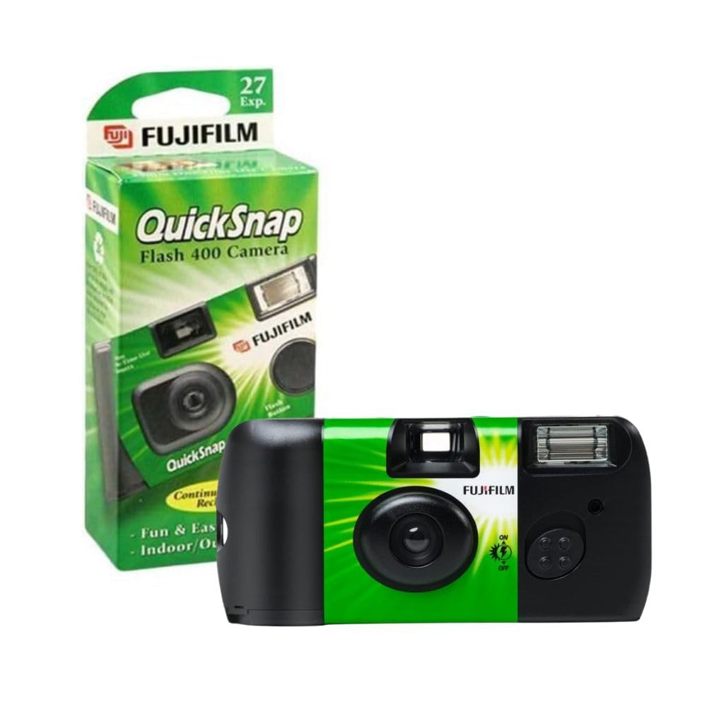 Fujifilm QuickSnap textura del cuerpo y botones fáciles de usar