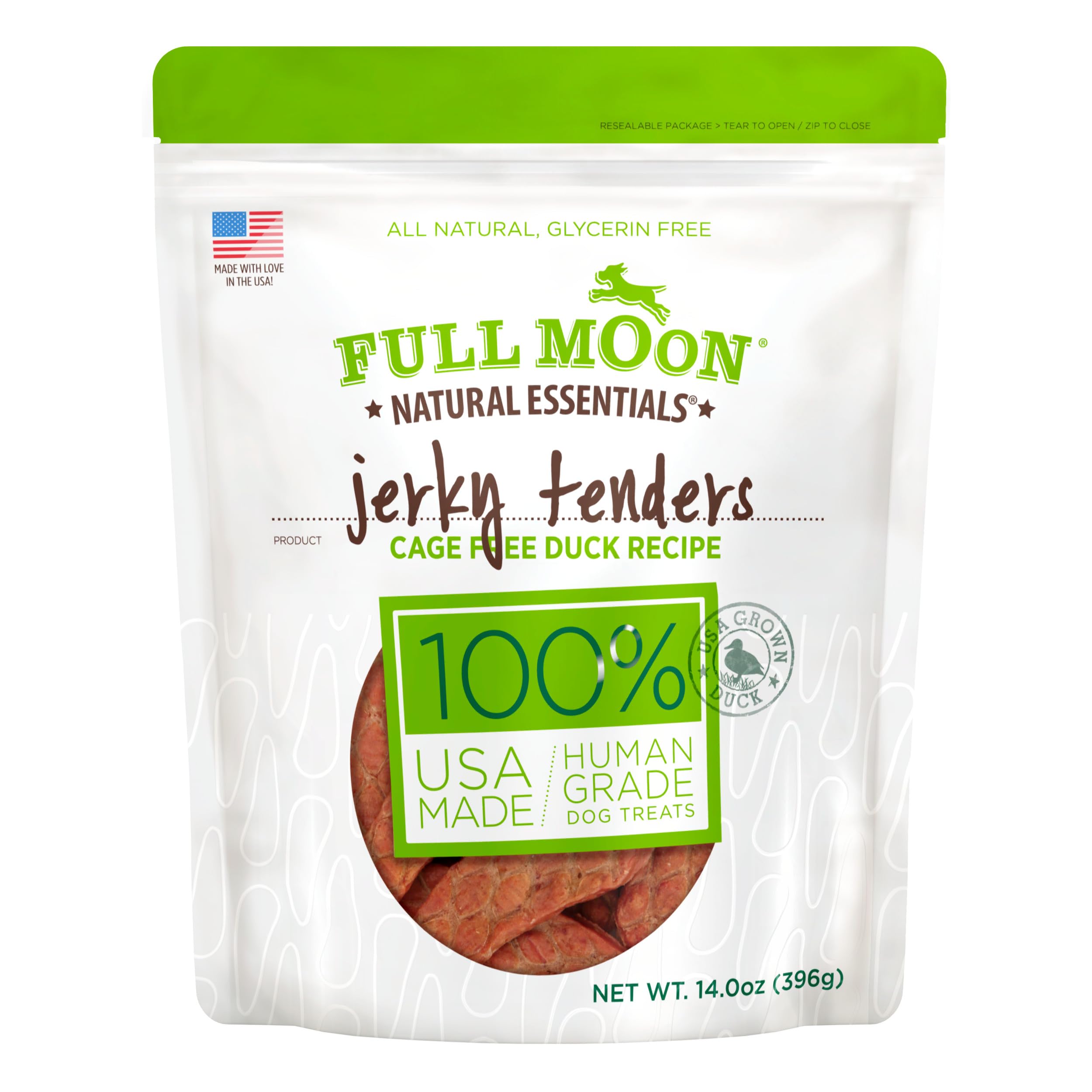 Full Moon paquete frontal 14 oz mostrando sello natural y atractivo