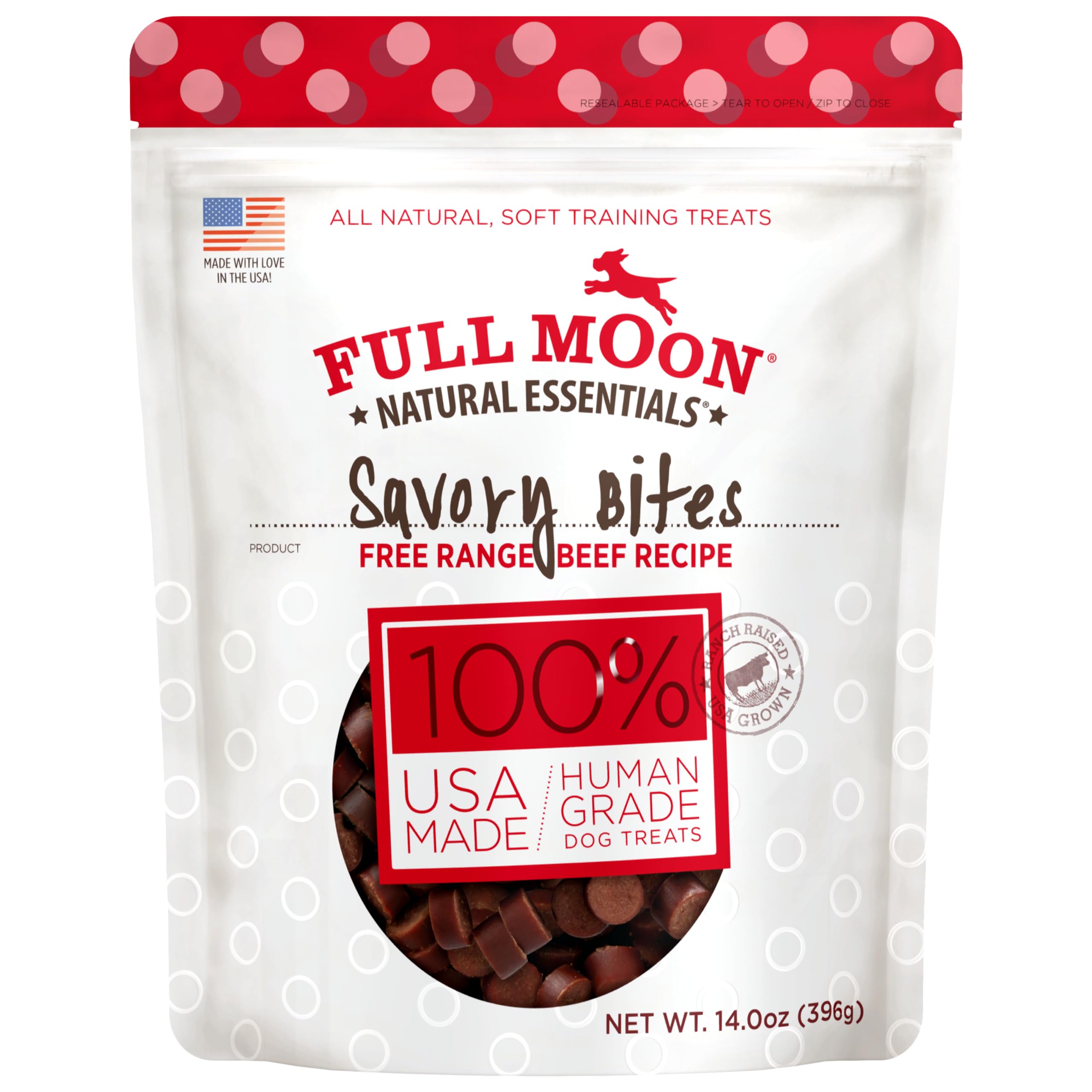 Full Moon paquete frente mostrando 14 oz y apariencia atractiva para compradores