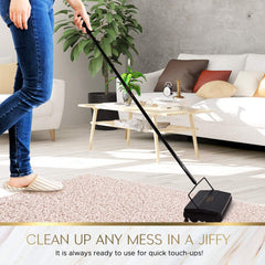 Fuller Brush depósito abierto listo para vaciar sin tocar residuos con comodidad