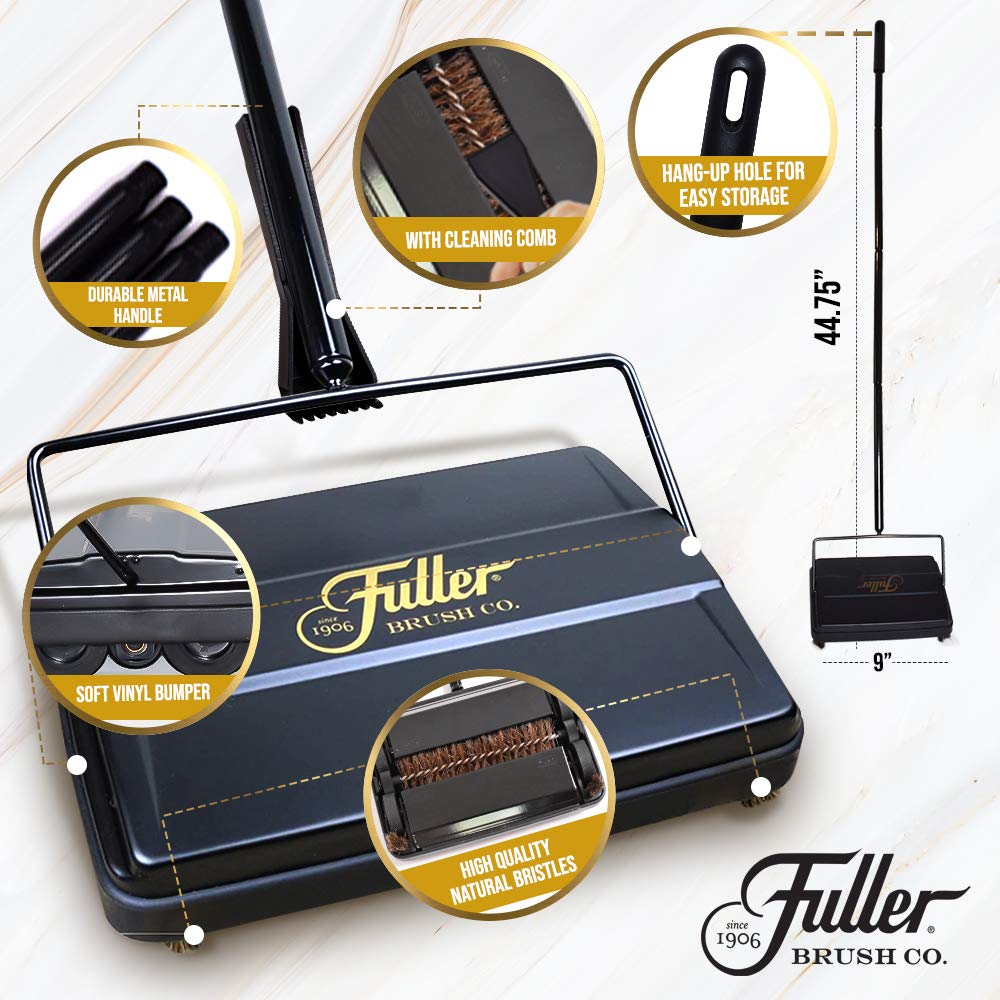 Fuller Brush primer plano de las cerdas que atraen polvo y pelo eficientemente