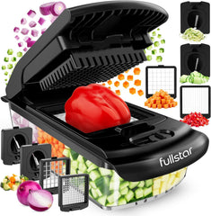 fullstar vista frontal del envase y tapa, muestra capacidad de 5 tazas