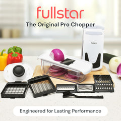 fullstar primer plano de cuchillas de acero 420 con corte preciso