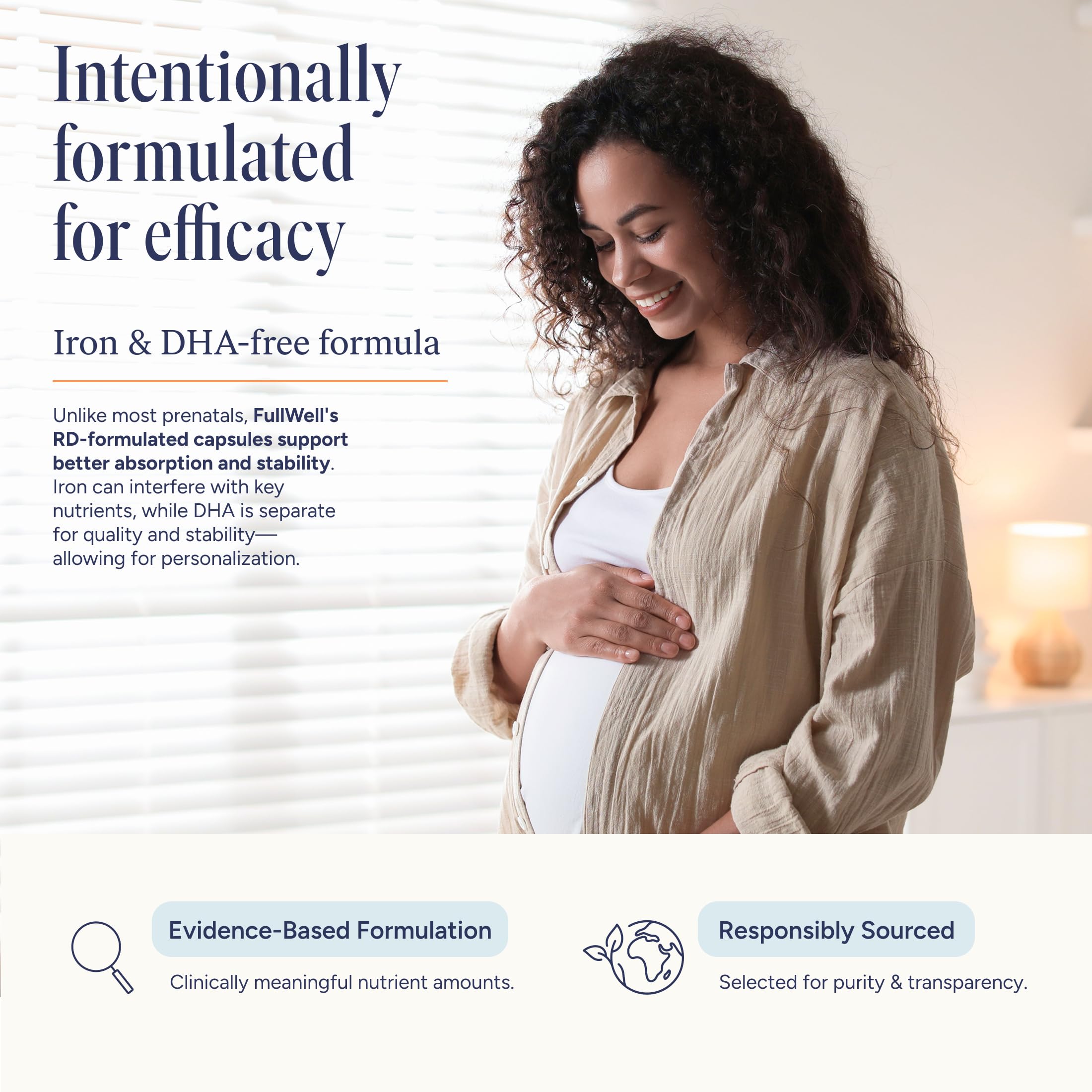 FullWell cápsulas en porciones visuales explica la dosis diaria clara