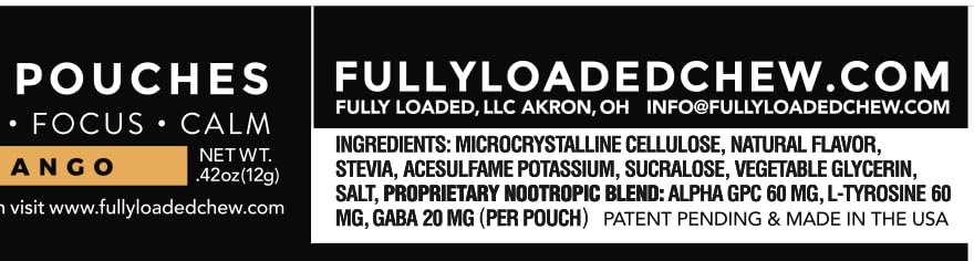 Fully Loaded Alpha etiqueta con lista de ingredientes y beneficios visibles