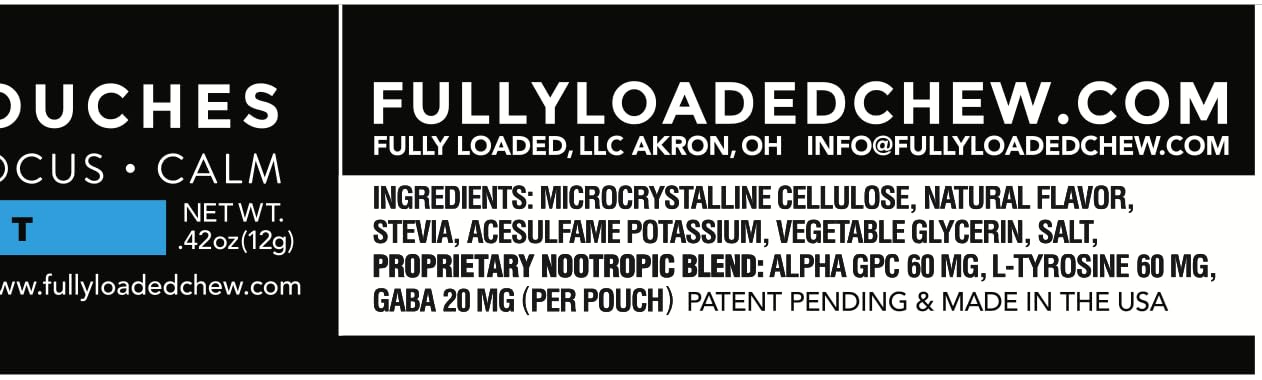 Fully Loaded etiqueta con ingredientes resaltando Alpha GPC L‑Tirosina GABA