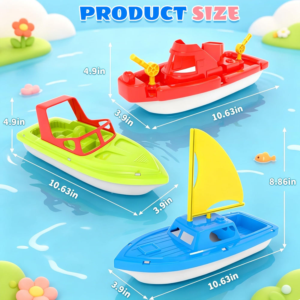 FUN LITTLE TOYS boat next to toddler hand showing child-friendly size and grip