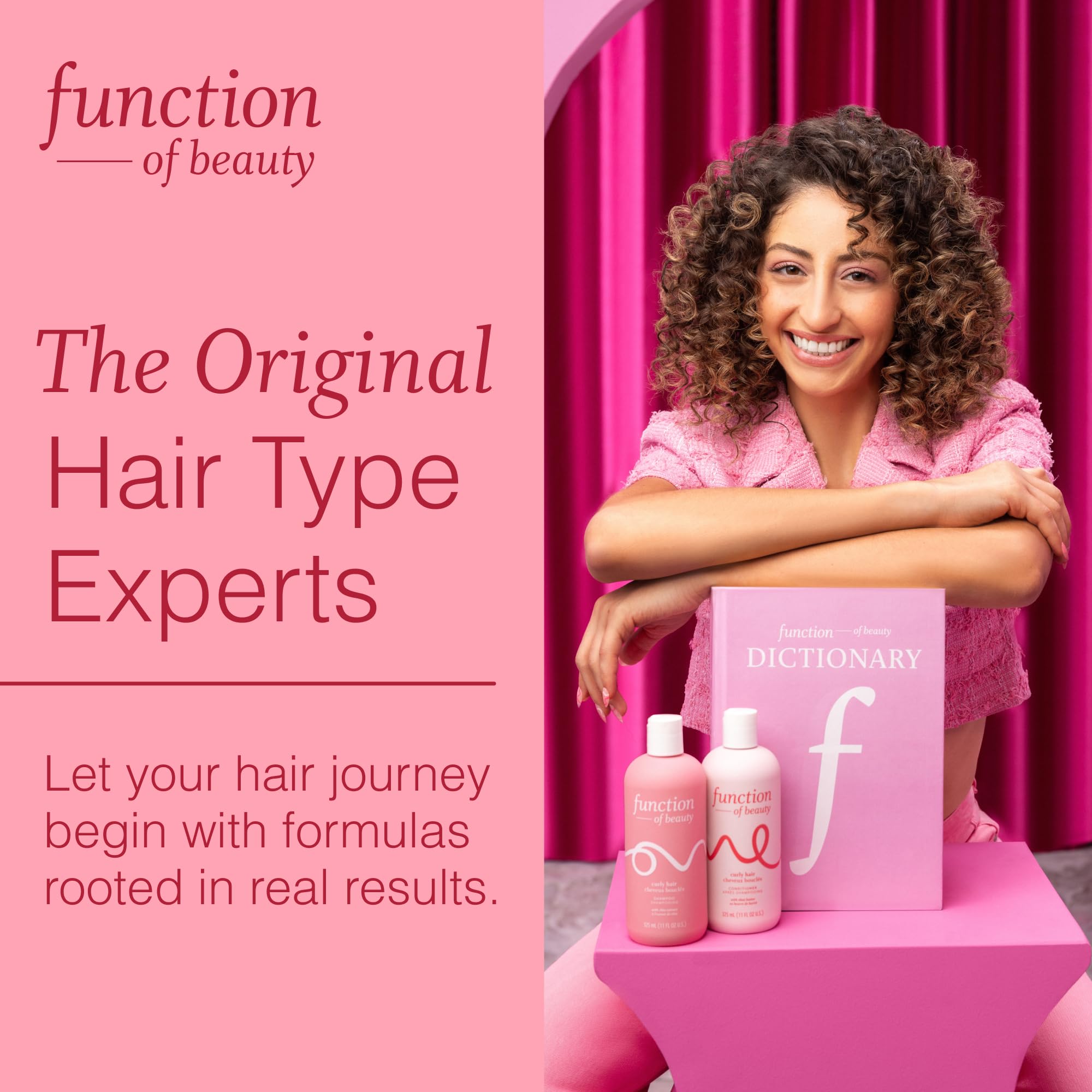 Function of Beauty rizos definidos en ambiente de baño, aspecto brillante y controlado
