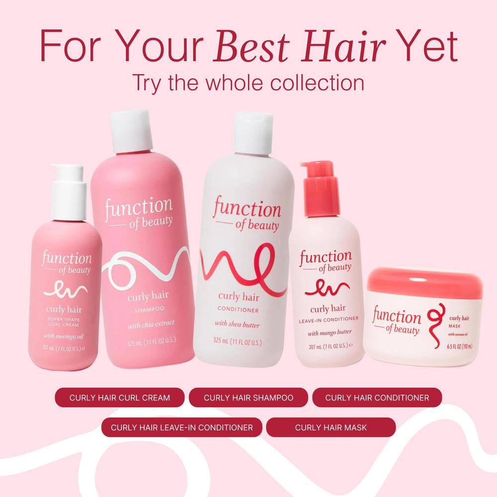 Function of Beauty etiqueta visible con ingredientes clave y beneficios claros
