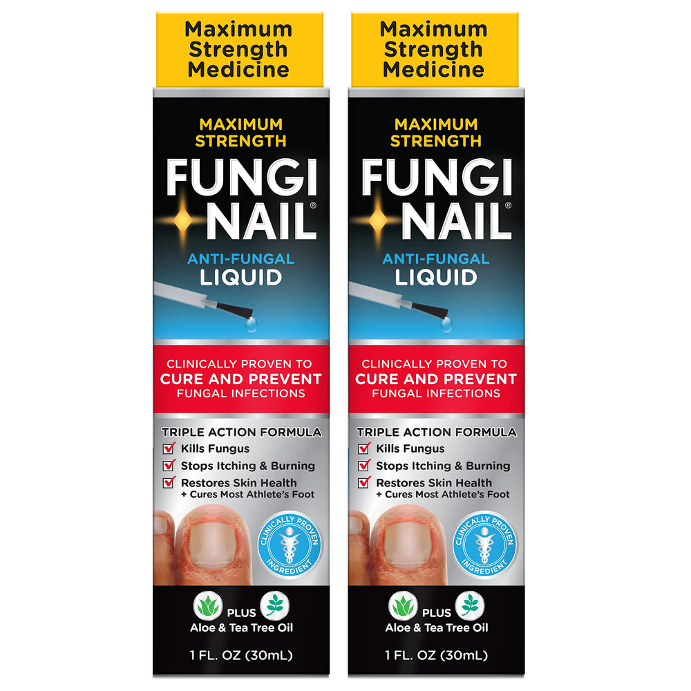 Fungi-Nail frontal del empaque mostrando el pack de 2 y beneficio antifúngico
