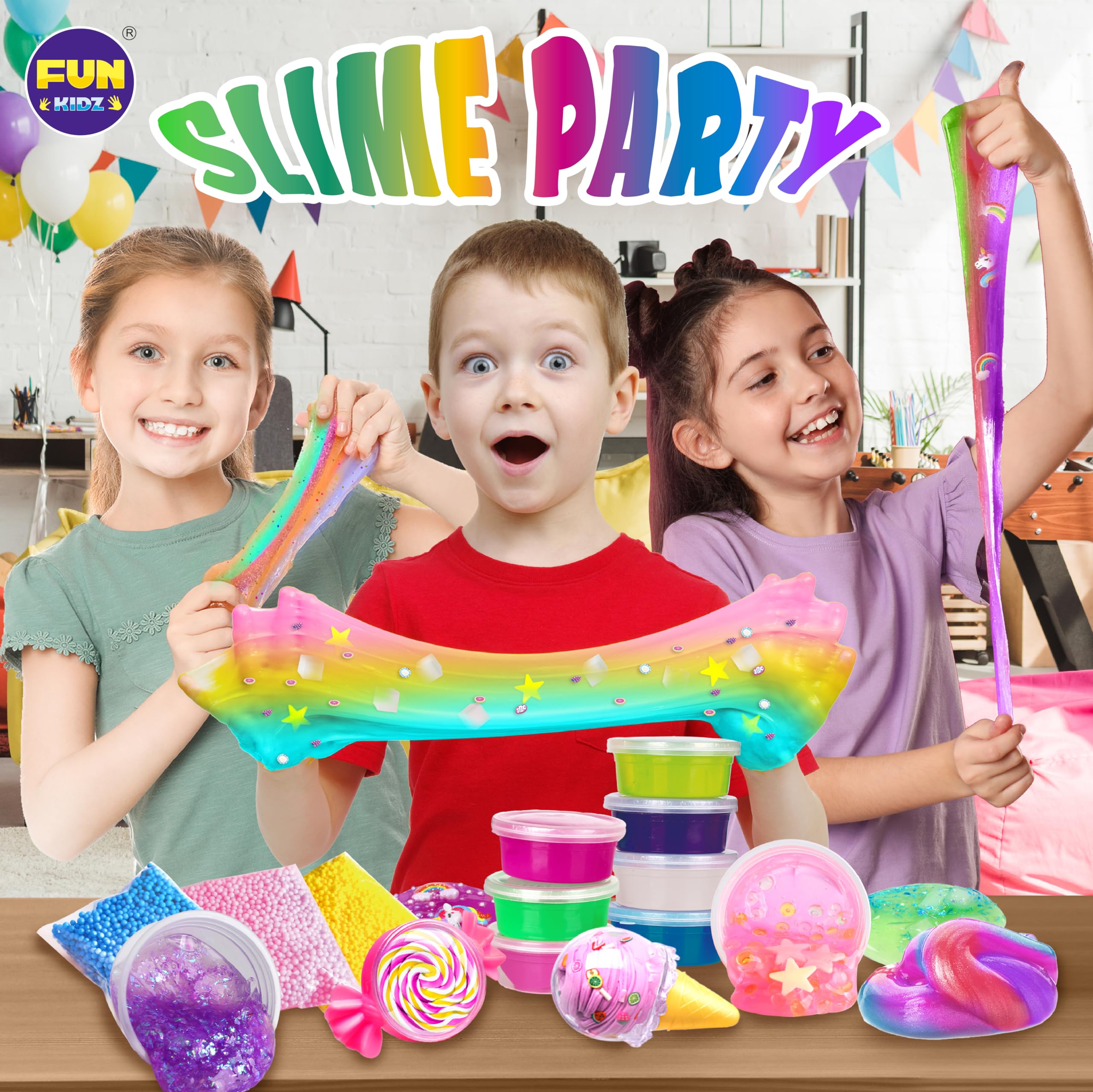 FUN KIDZ glow-in-the-dark slime illuminated to show nighttime fun