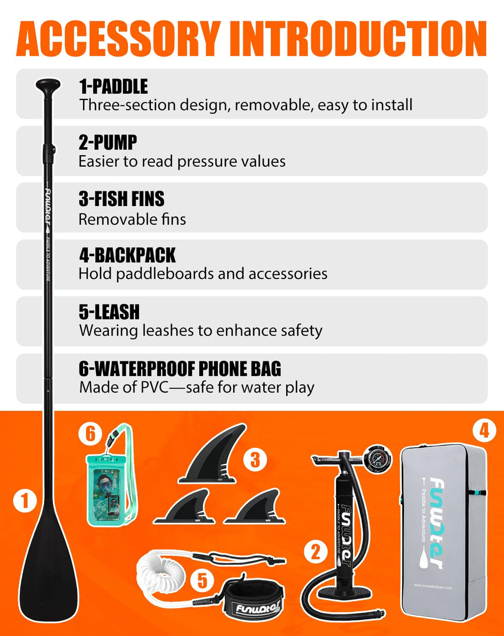 FunWater mochila de transporte compacta para llevar la tabla con comodidad