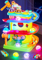 Funwee vista frontal del set mostrando rampa y piezas, estimula juego imaginativo