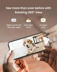 Furbo 360 mostrando giro completo, cobertura total del hogar