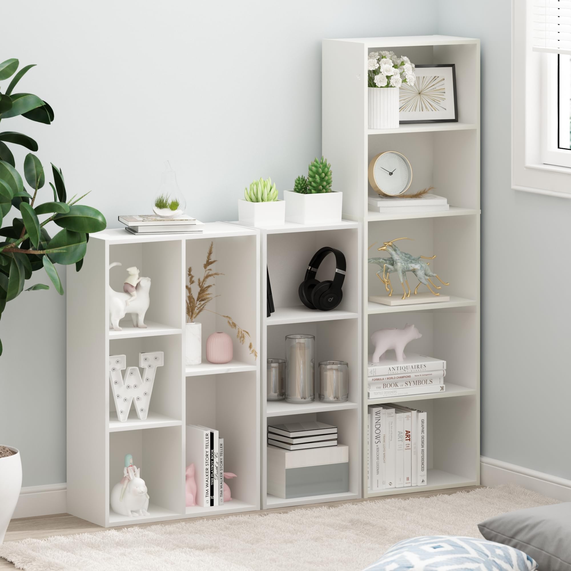 Furinno LUDER packaging with hardware and manual showing easy assembly readiness