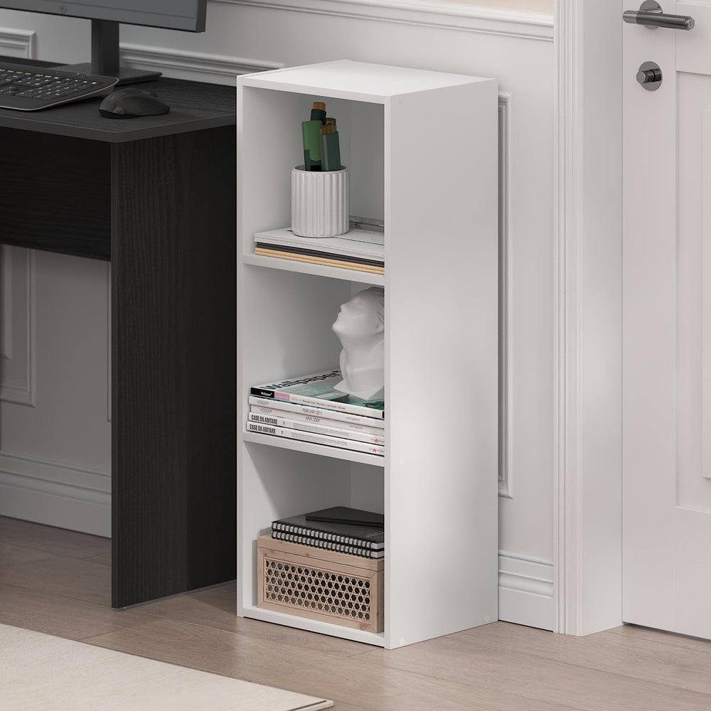 Furinno LUDER side profile demonstrating slim depth ideal for tight spaces