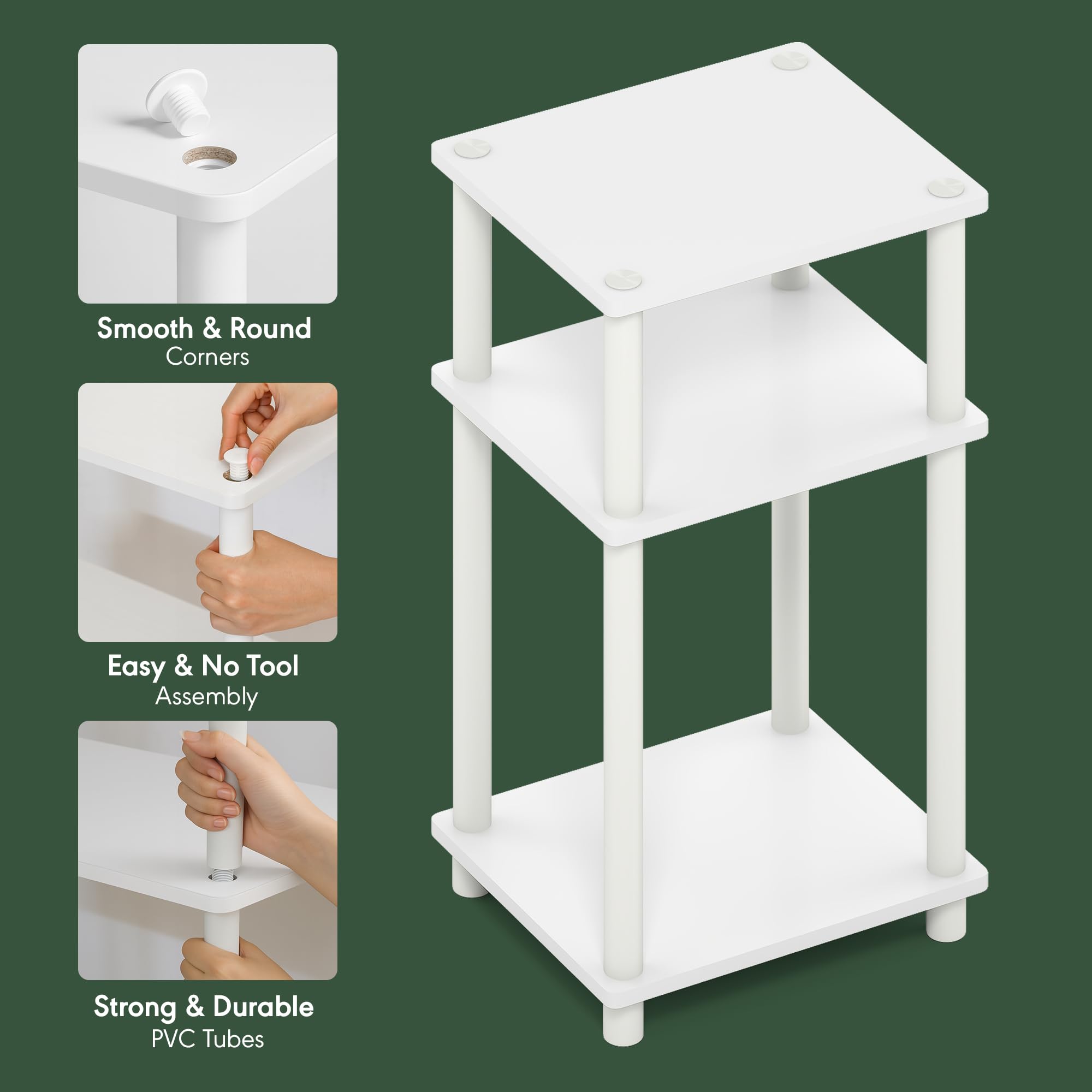 Furinno tubo PVC reforzado en ensamblaje para mayor estabilidad