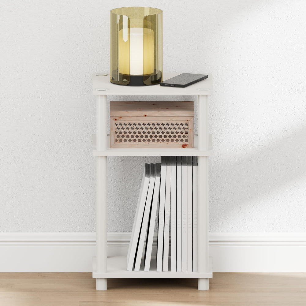Furinno mesita con lámpara y libros para acceso nocturno rápido
