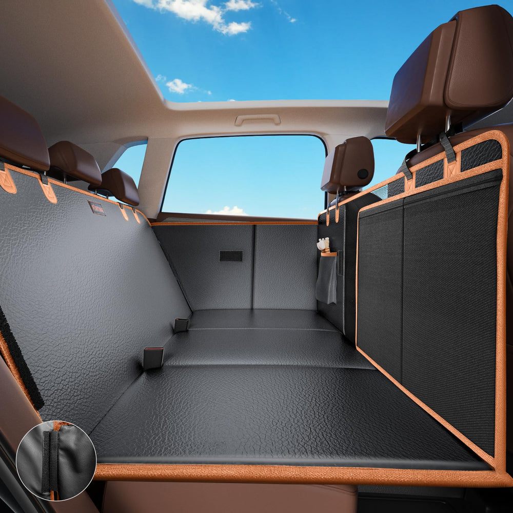 FURTIME vista frontal de la funda extensible protegiendo el asiento, mayor durabilidad