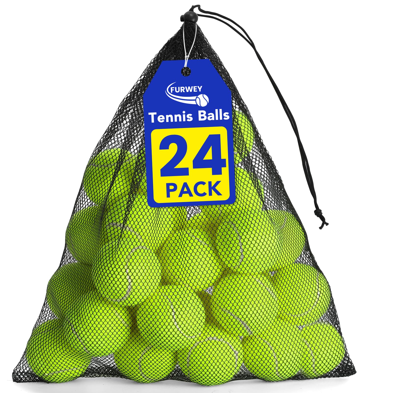 FURWEY paquete frontal mostrando 24 pelotas y bolsa, práctico para entrenar