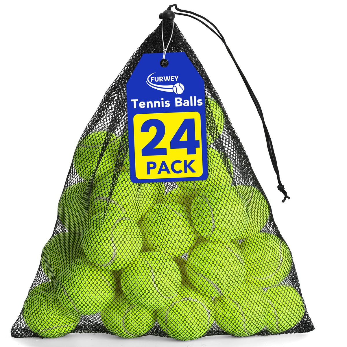 FURWEY paquete frontal mostrando 24 pelotas y bolsa, práctico para entrenar