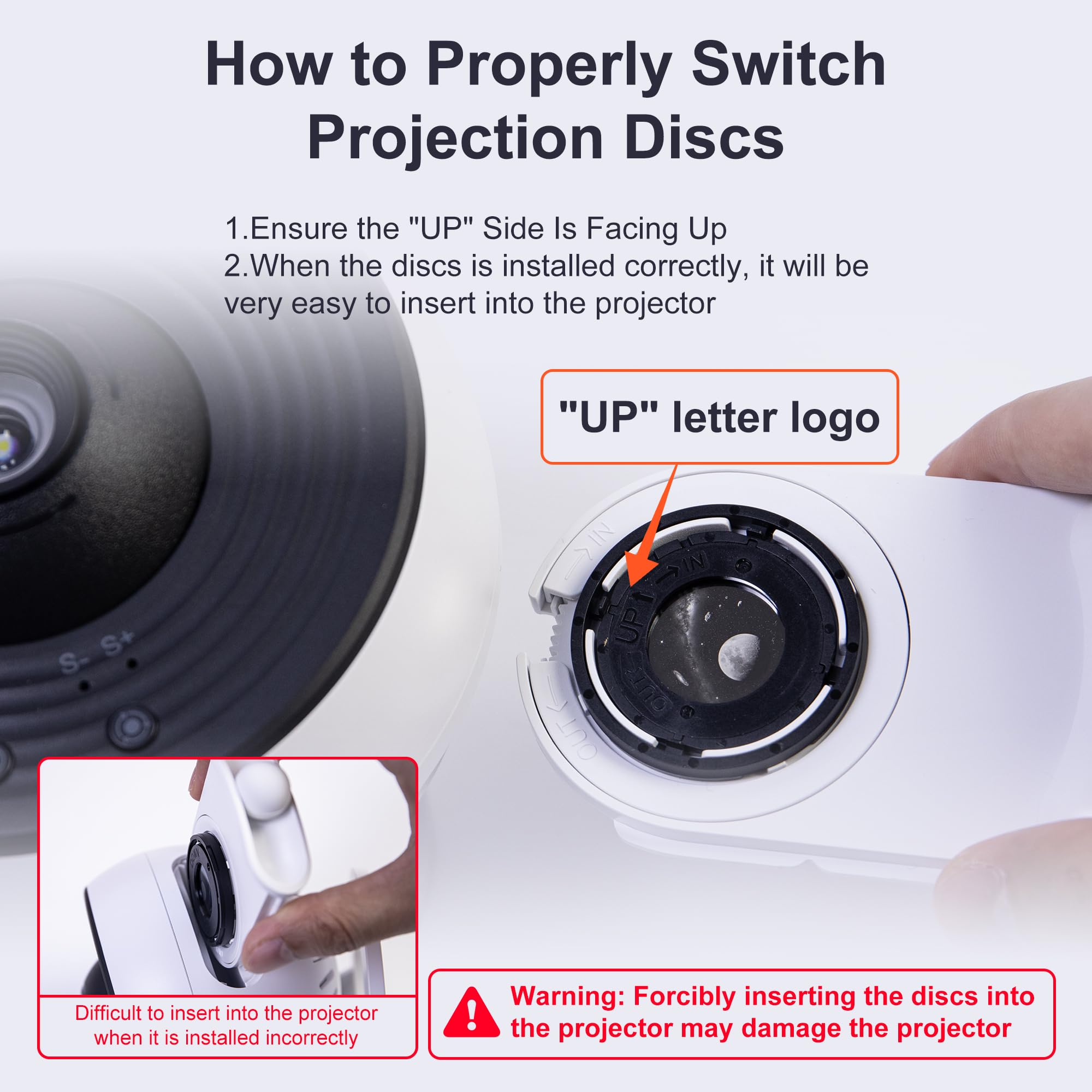 Fussion proyector en dormitorio iluminando pared, ambienta fiestas y descanso