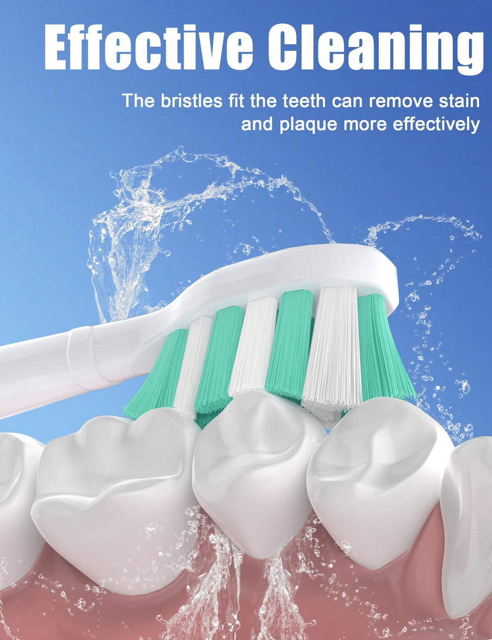 Futulkyus cabezal montado en mango Sonicare en uso, mejor alcance interdental