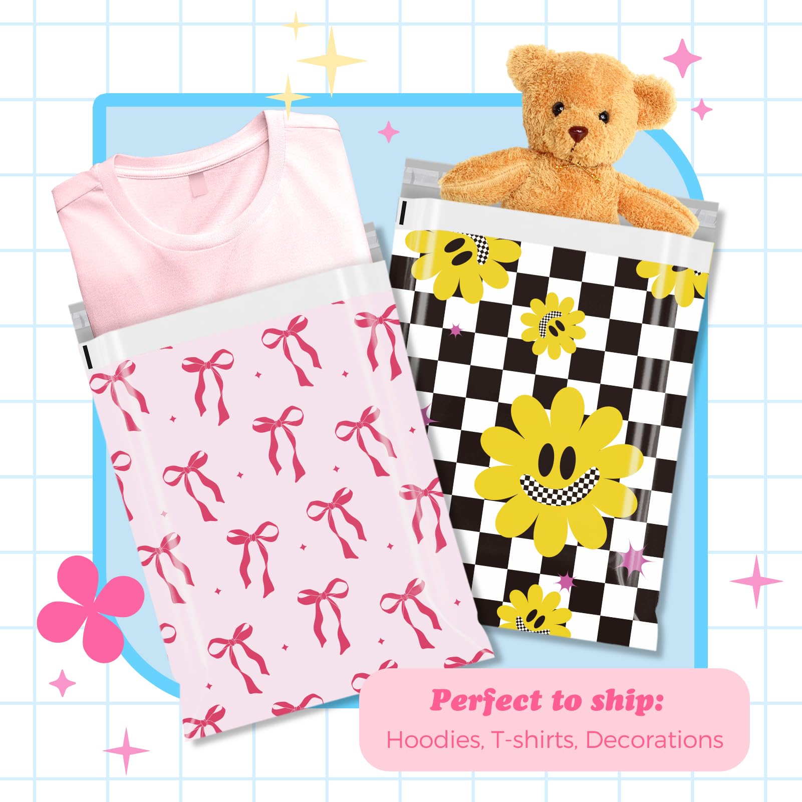 Fuxury bolsa usada para enviar una camiseta doblada, protección y estilo